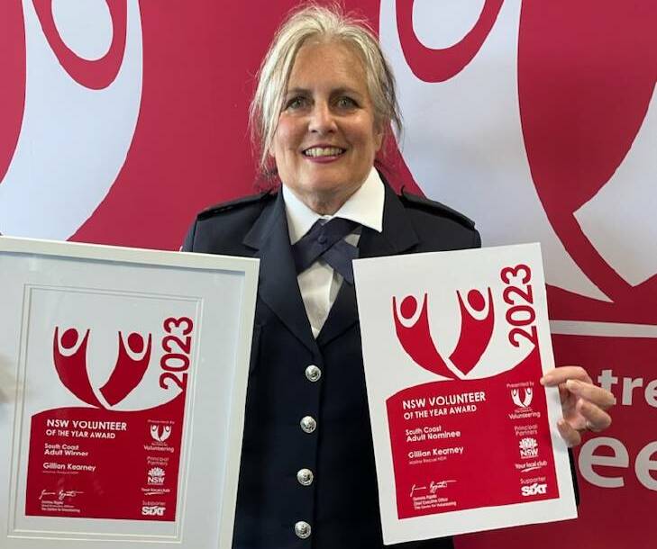 Marine Rescue Narooma volunteer Gillian Kearney was named South Coast Adult Volunteer of the Year on October 24. Picture supplied
