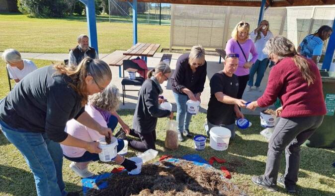 Josh Whitworth of Collective Cultures in Dalmeny held a mushroom growing workshop at Batemans Bay Library on Saturday, June 17. Picture supplied.