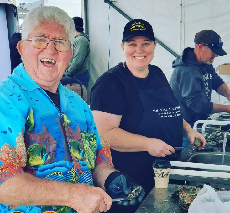 The oyster champions lent their shucking skills to Zealand Oysters at the Narooma Oyster Festival. Picture via Zealand's Oysters Facebook
