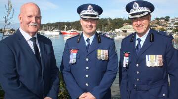Acting South Coast Police District commander, Inspector David Cockram (centre), with Detective Sergeant John Robertson (left) and Chief Inspector Peter Volf. Picture by Glenn Ellard.