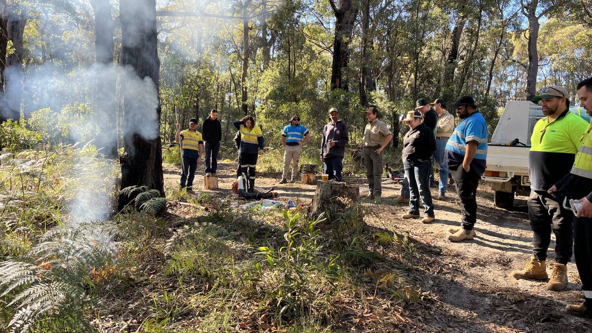 Tamworth, Coonabarabran and Bega Local Aboriginal Land Councils prepare for a cultural burn at a property in Tura Beach. Picture by James Parker