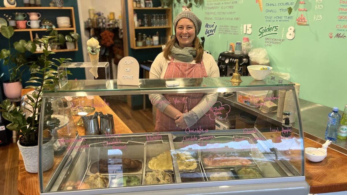 Dana Smith stands behind the range of tasty treats she has on offer in her store, Bianchini Gelati. Picture by Jimmy Parker