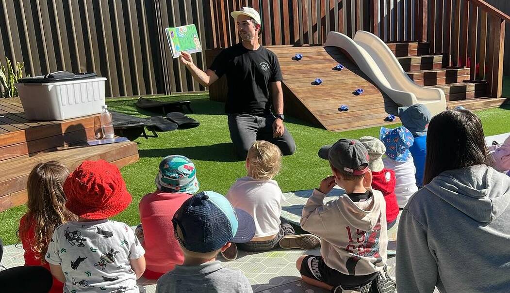 Mat King delivers a workshop at a south coast preschool. Picture supplied