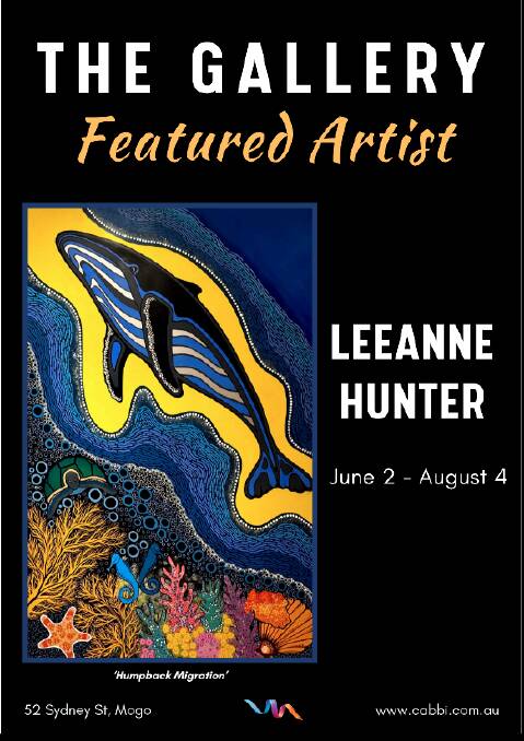 Indigenous artist Leeanne Hunter is exhibiting at The Gallery Mogo until August 4. Picture supplied.