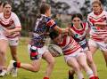 Action from the Group 16 women's tackle 9s competition in 2023. Picture by Razorback Sports Photography