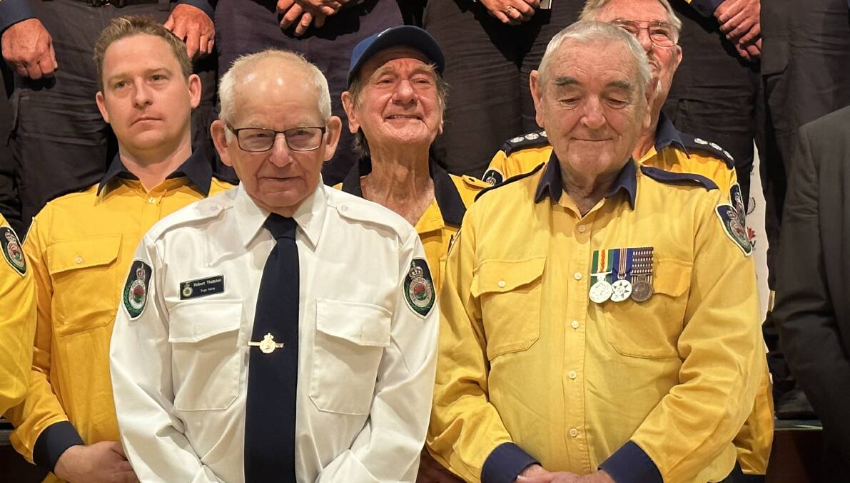 Robbie Thatcher and Brian Ayliffe are celebrated for their long service to the community with the Rural Fire Service. Picture supplied