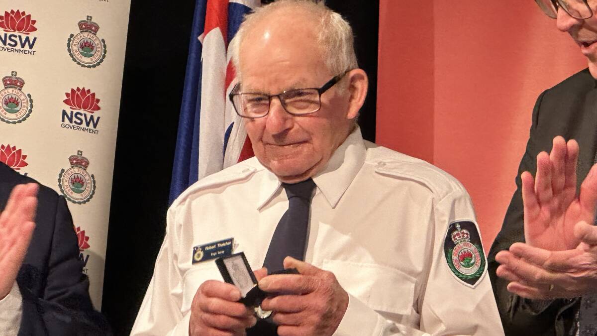 Robbie Thatcher of Kalaru is celebrated for 64 years as an RFS volunteer. Picture supplied