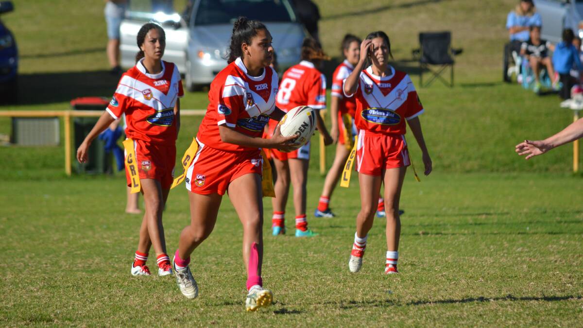 The Narooma She-Devils in action at home against Bombala the week before. 