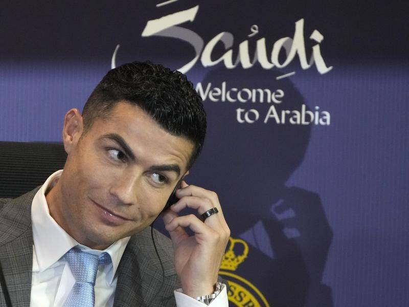 Cristiano Ronaldo is reportedly being investigated for making an alleged offensive gesture. (AP PHOTO)