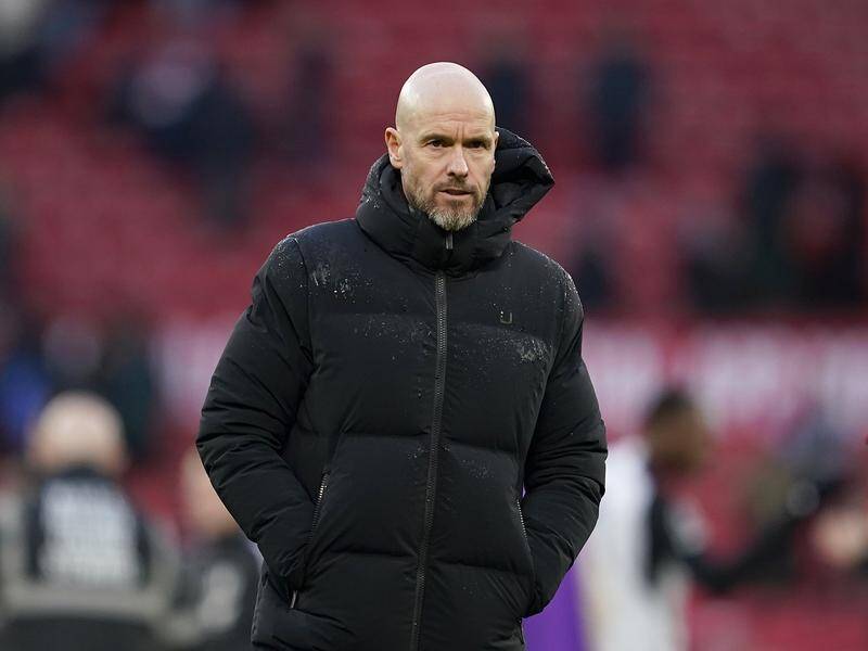 Erik ten Hag is not worried about his job despite a poor second season with Manchester United. (AP PHOTO)