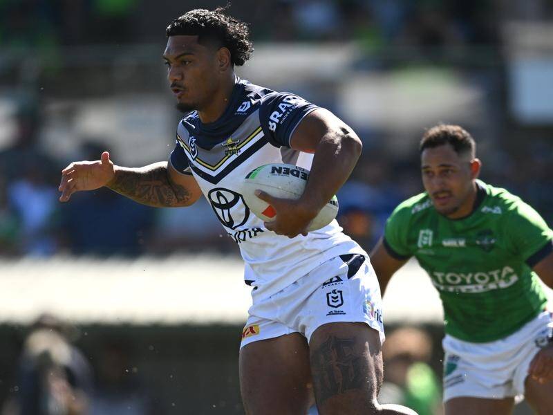 North Queensland's new enforcer Thomas Mikaele hopes he has found his "forever home". (Lukas Coch/AAP PHOTOS)